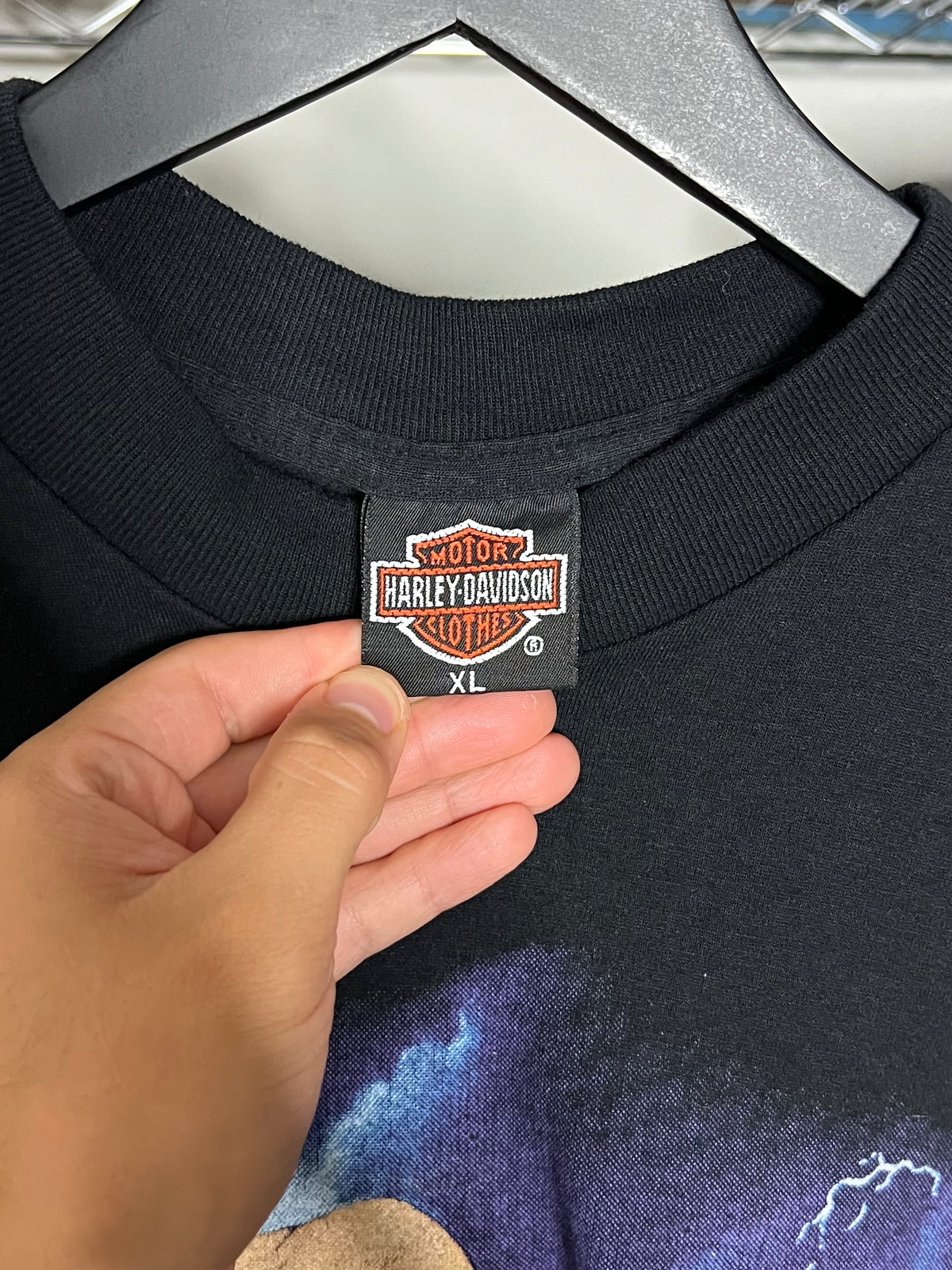 Harley Davidson 3D Emblem Hand Of God Rare Shirt - XL