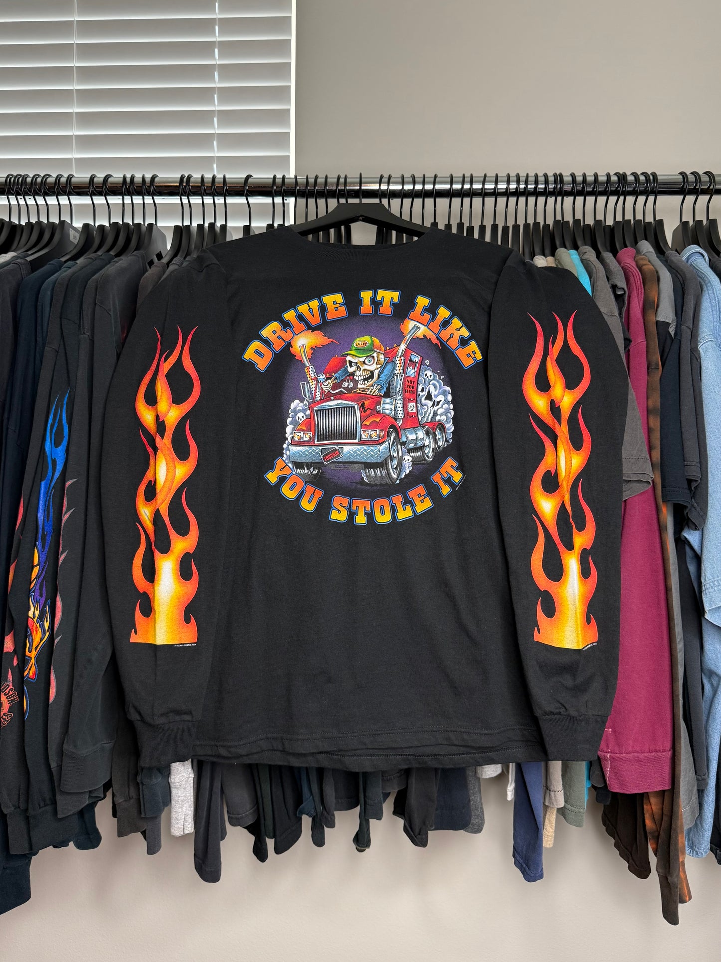 Biketoberfest “Drive It Like You Stole It” Flame Long Sleeve Shirt - M