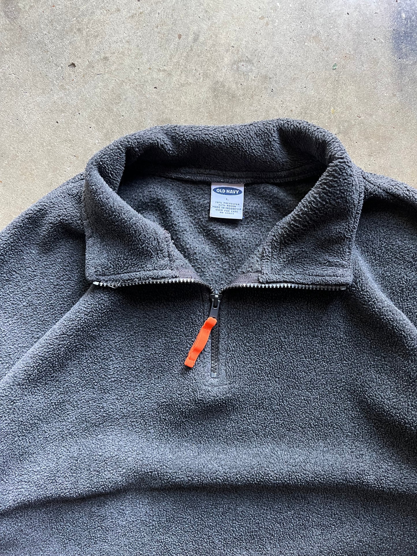 Old Navy Black/Orange Fleece Jacket - L