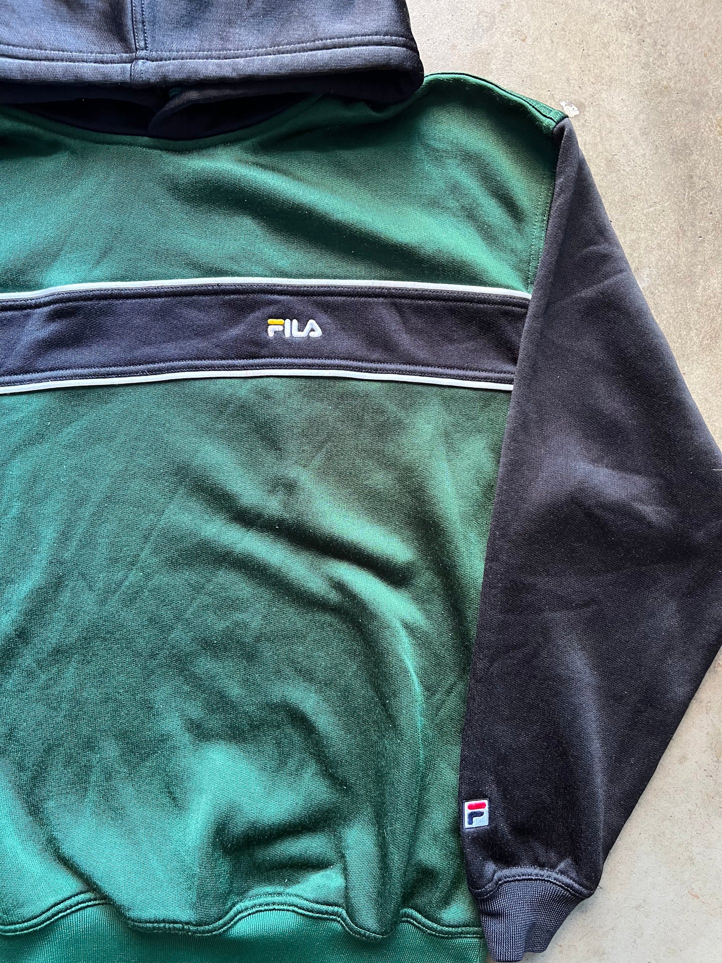 Fila Green/Yellow Hoodie - M