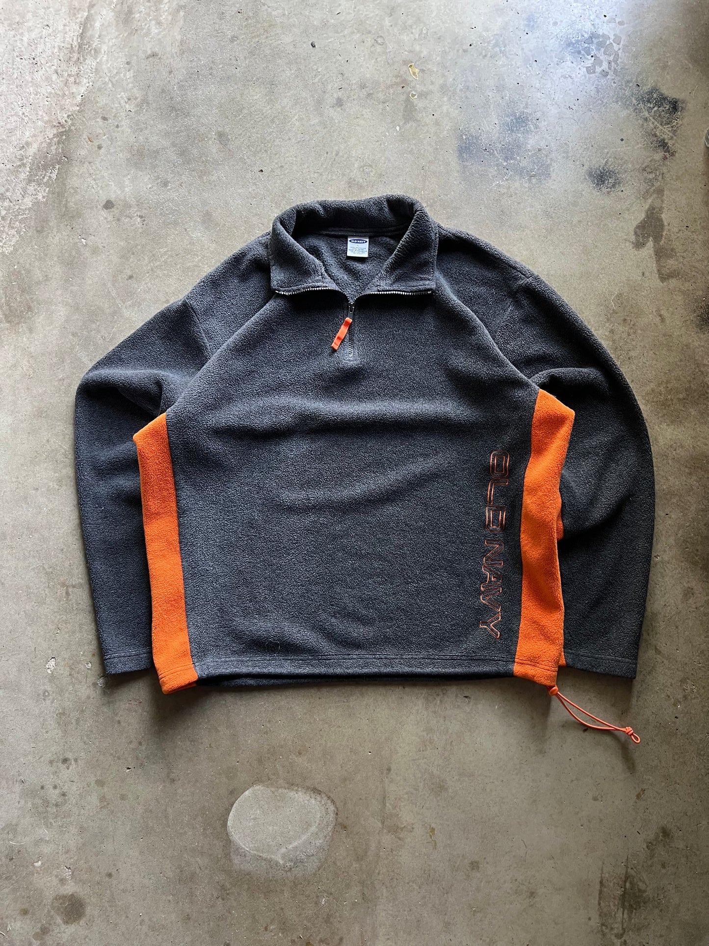 Old Navy Black/Orange Fleece Jacket - L