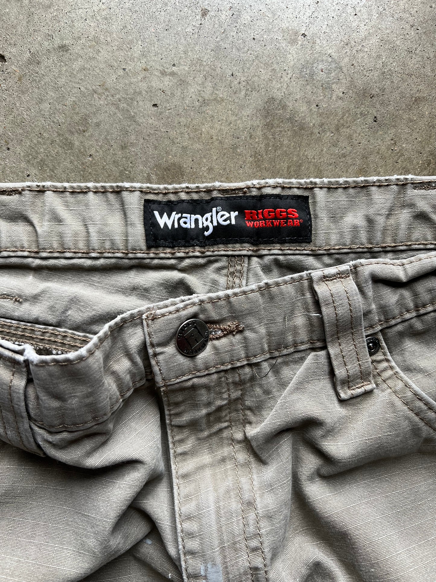 Wrangler Riggs Double Knees Tan Pants - 38x32