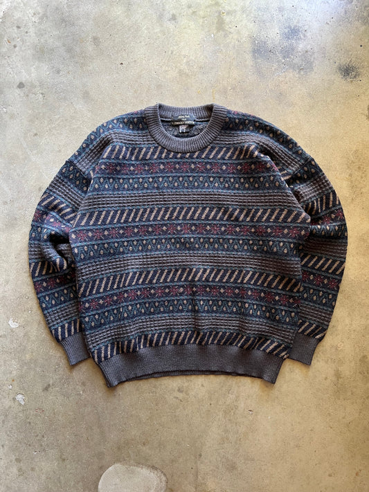 Grey/Blue Multicolored Sweater - L