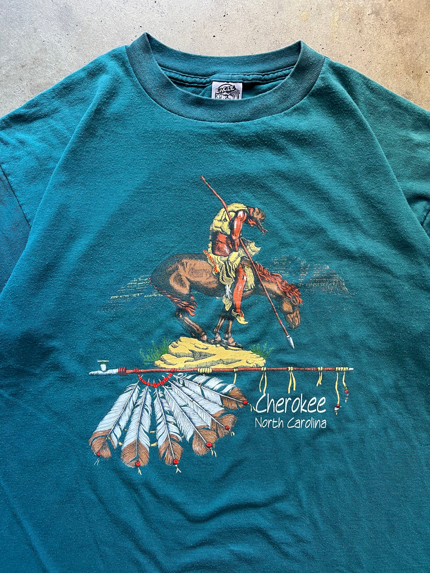 Cherokee North Caroline Turquoise Tee - L