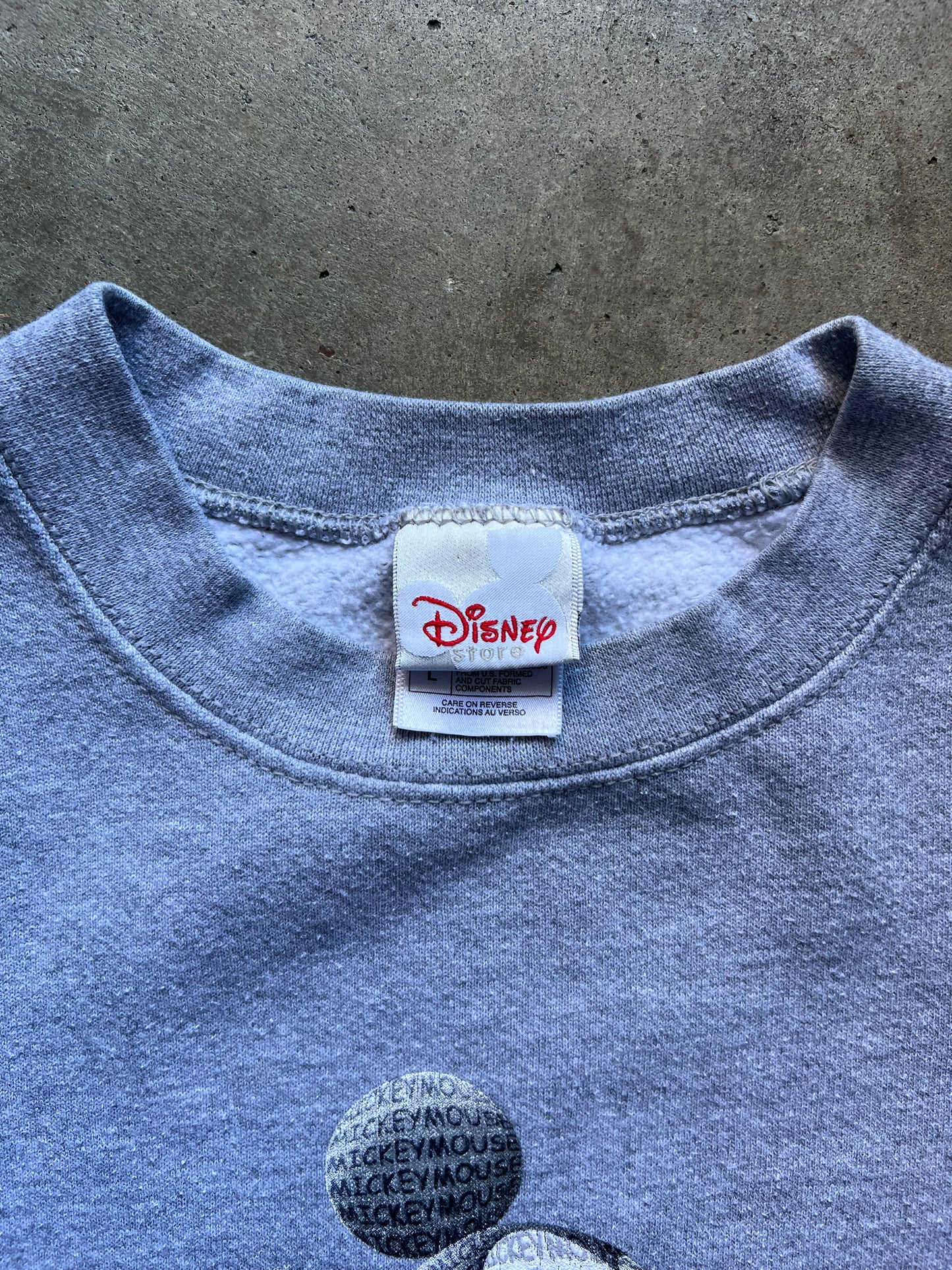 Disney Mickey Grey Crewneck - L