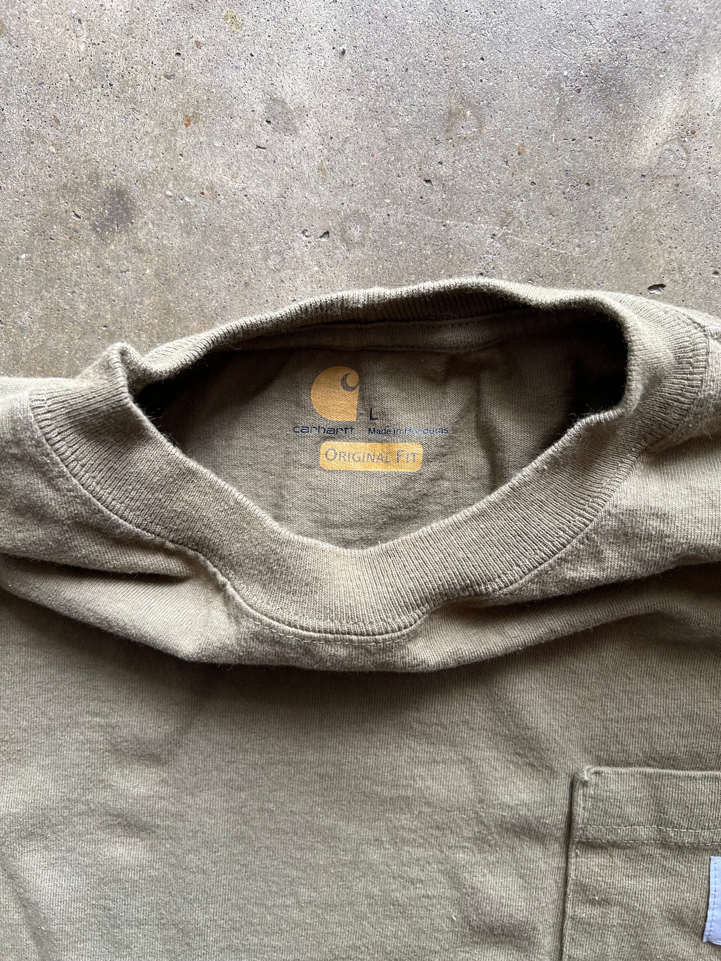 Carhartt Olive Green Pocket Long Sleeve Tee - L