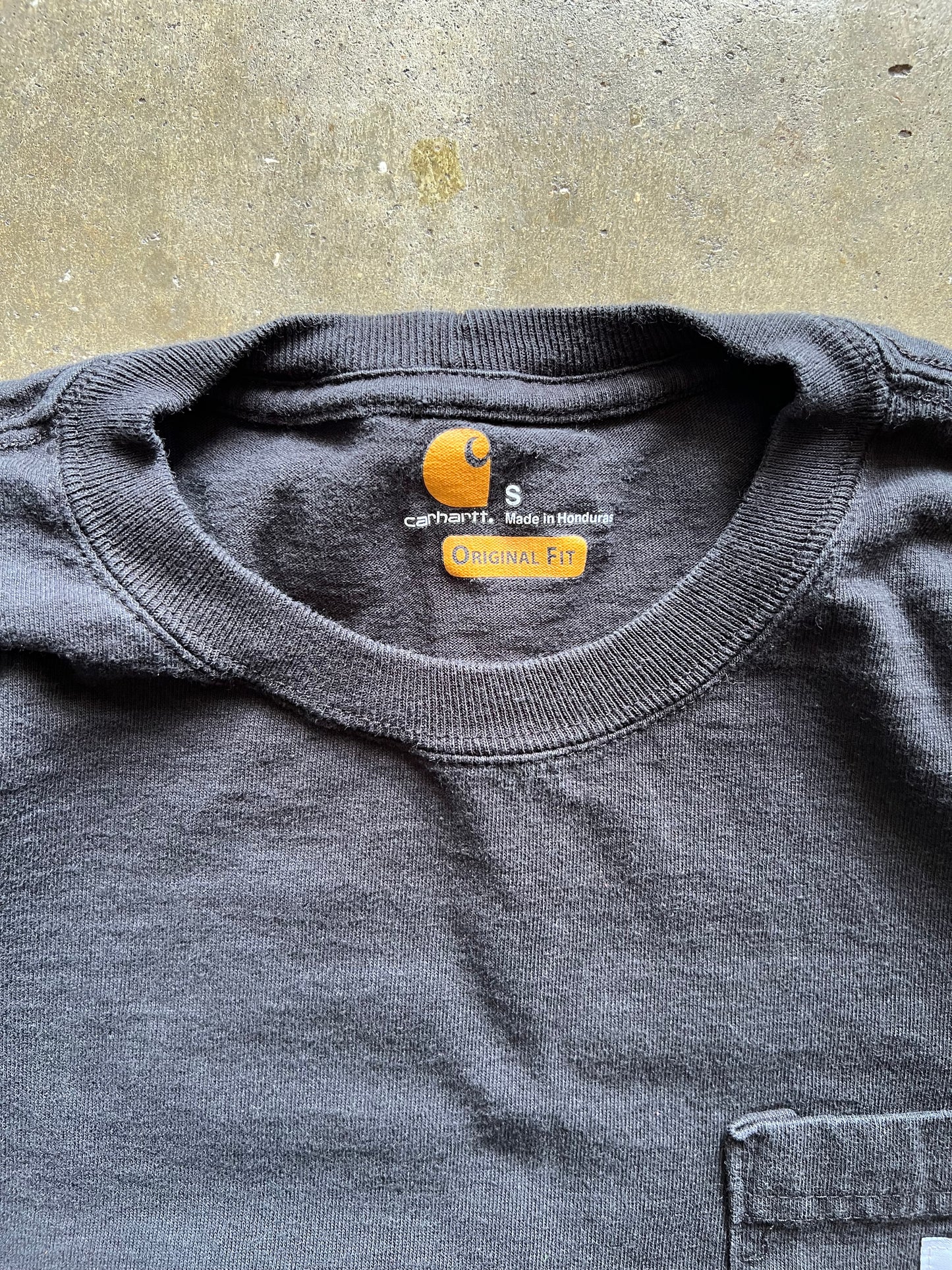 Carhartt Black Pocket Long Sleeve Tee - S