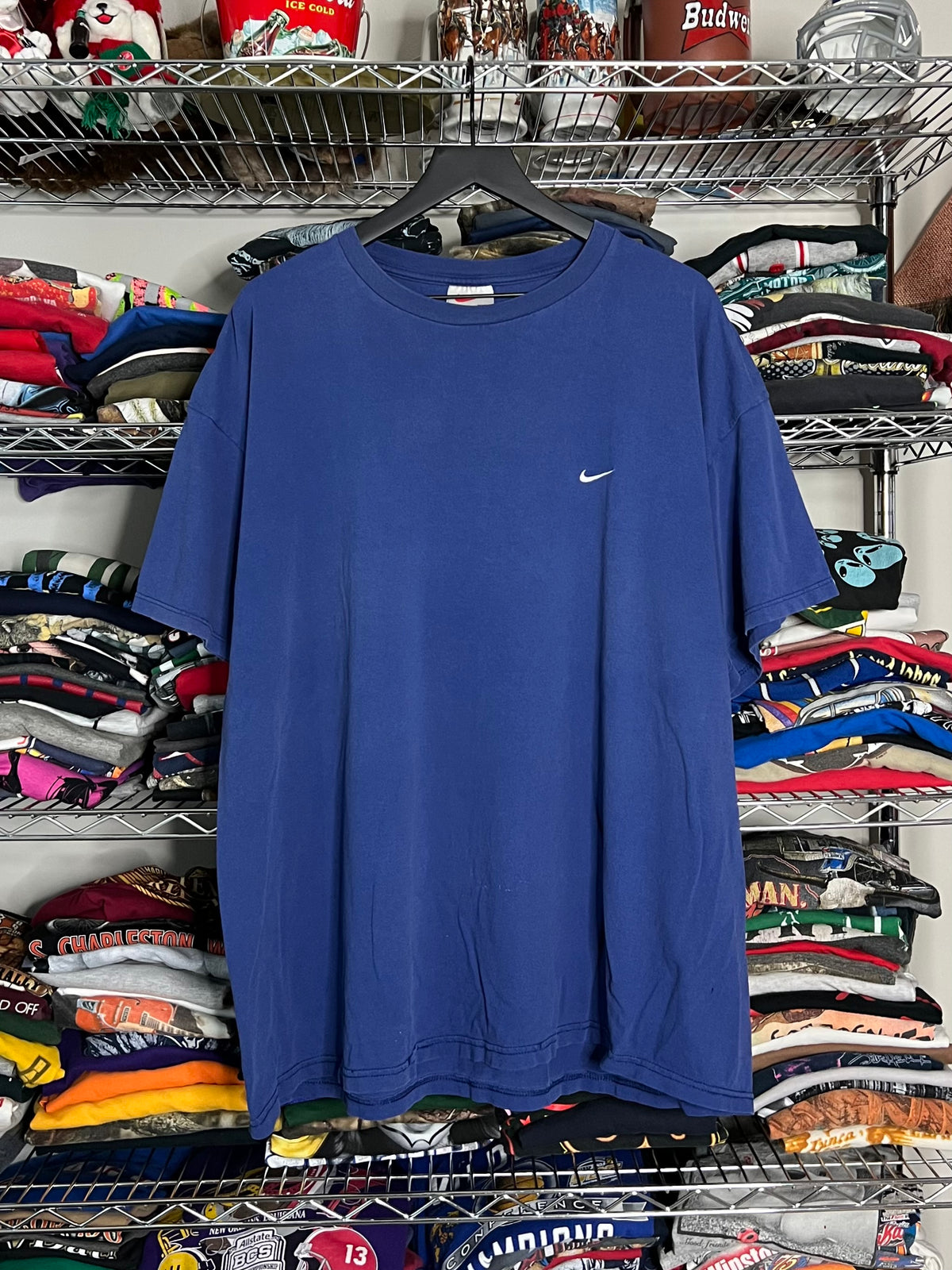 Nike Mini Swoosh Blue Shirt - XXL