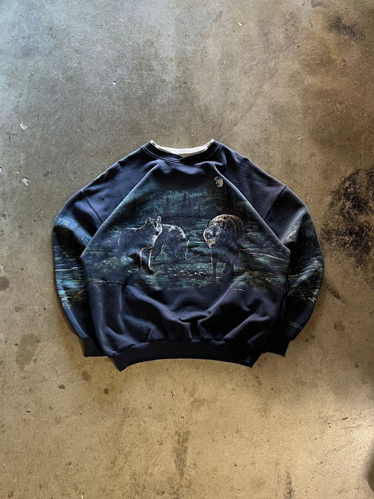 Nature Wolves AOP Crewneck - XL