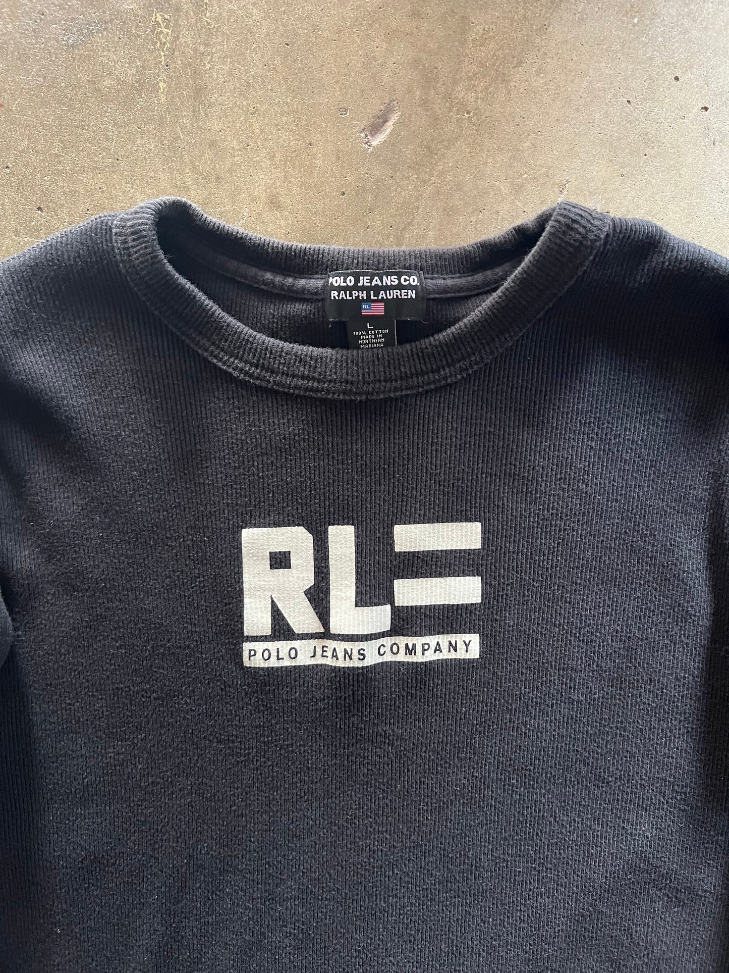 Polo Ralph Lauren Black Long Sleeve Fleece - L