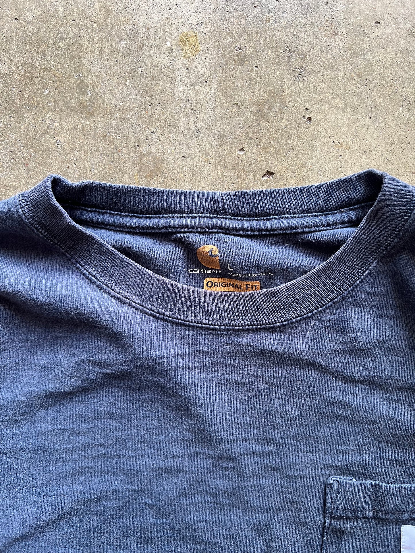 Carhartt Navy Blue Pocket Long Sleeve Tee - L