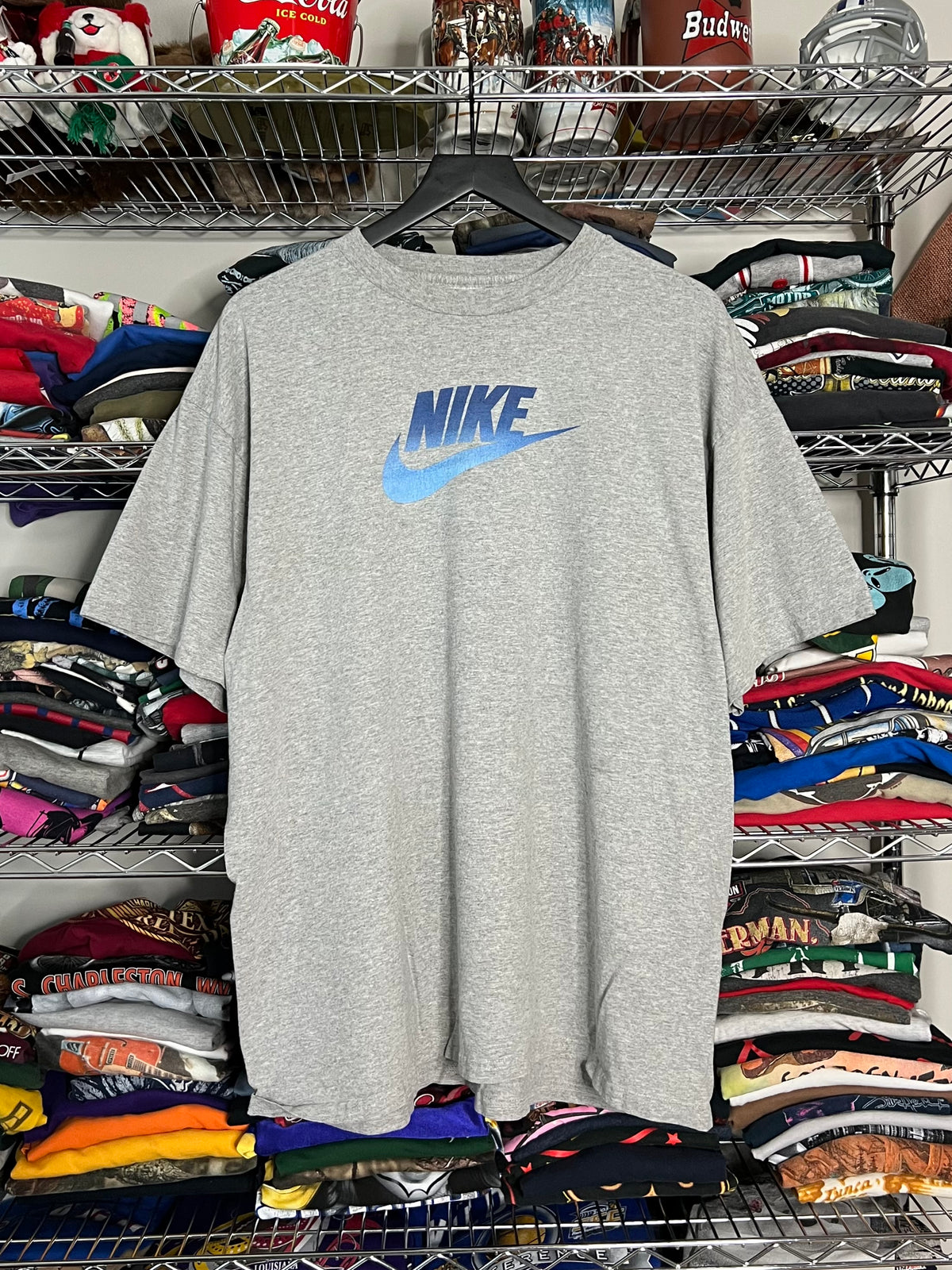 Nike Grey Spellout Shirt - XL