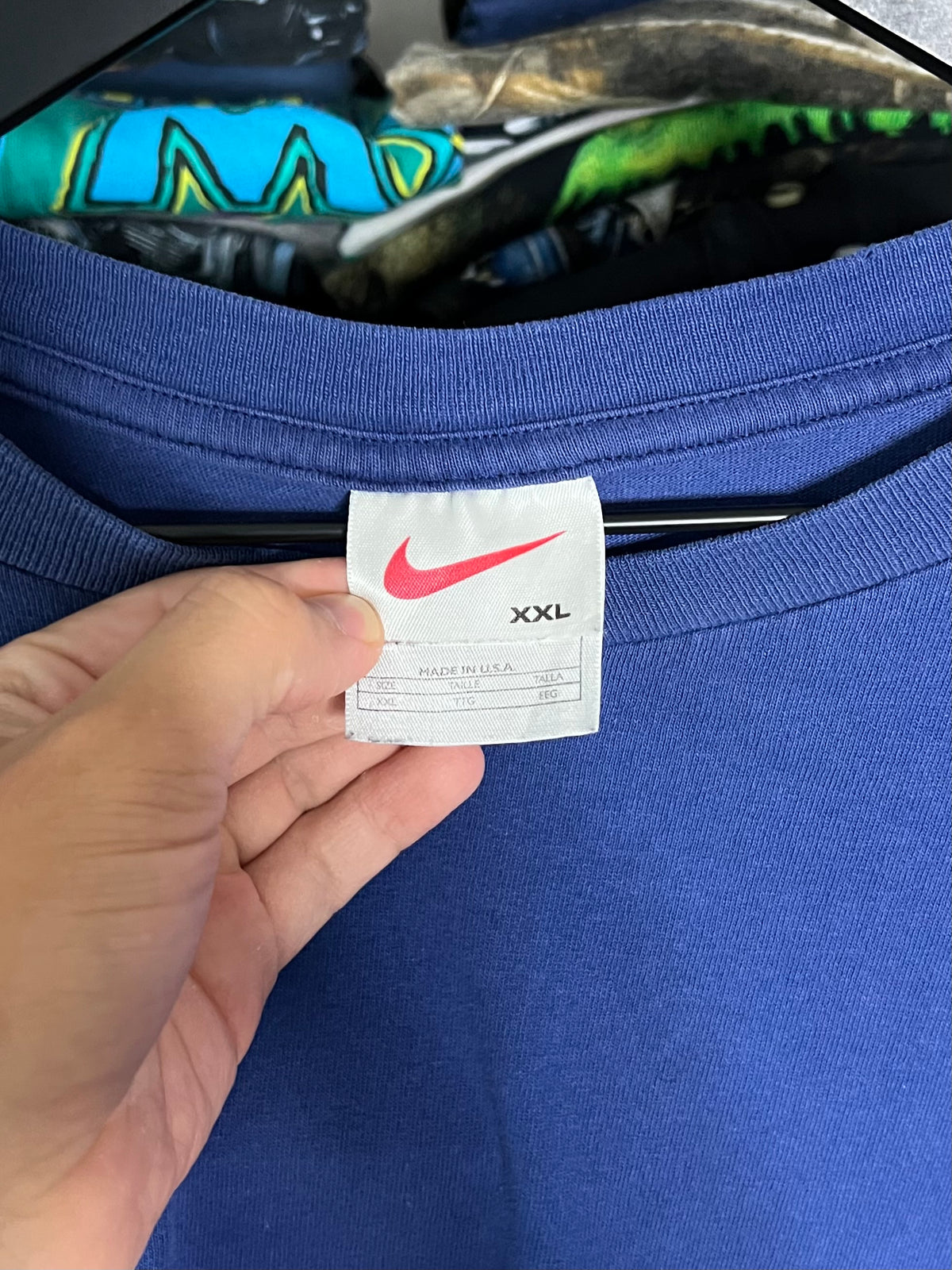 Nike Mini Swoosh Blue Shirt - XXL