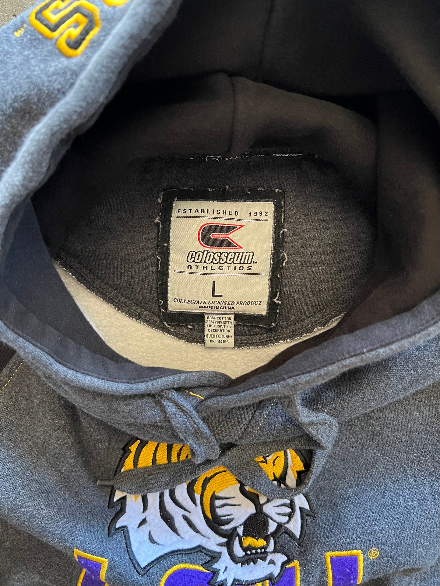 LSU Grey Hoodie - L