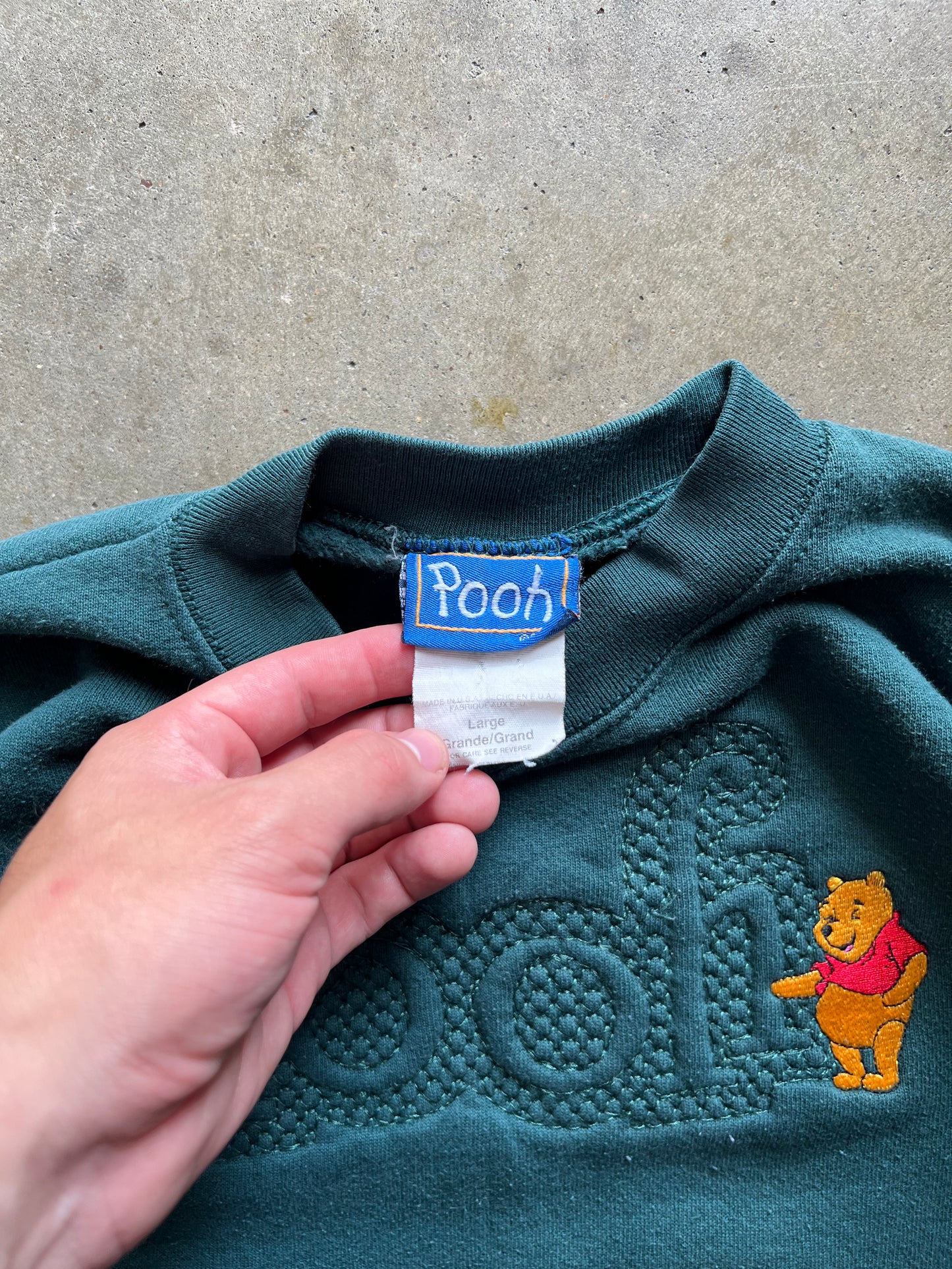 Winnie The Pooh Green Crewneck - L