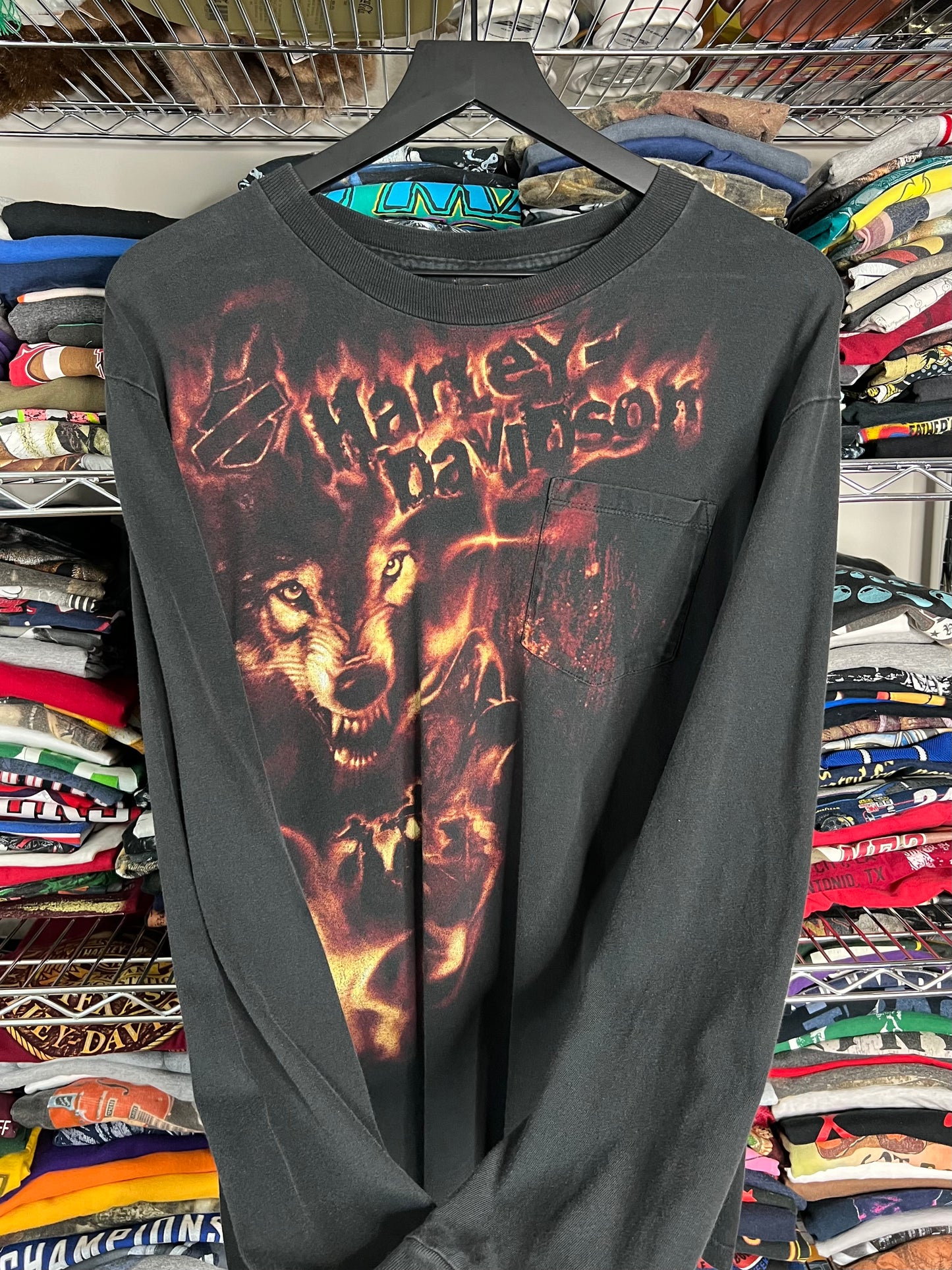 Harley Davidson Wolf Long Sleeve Shirt - L