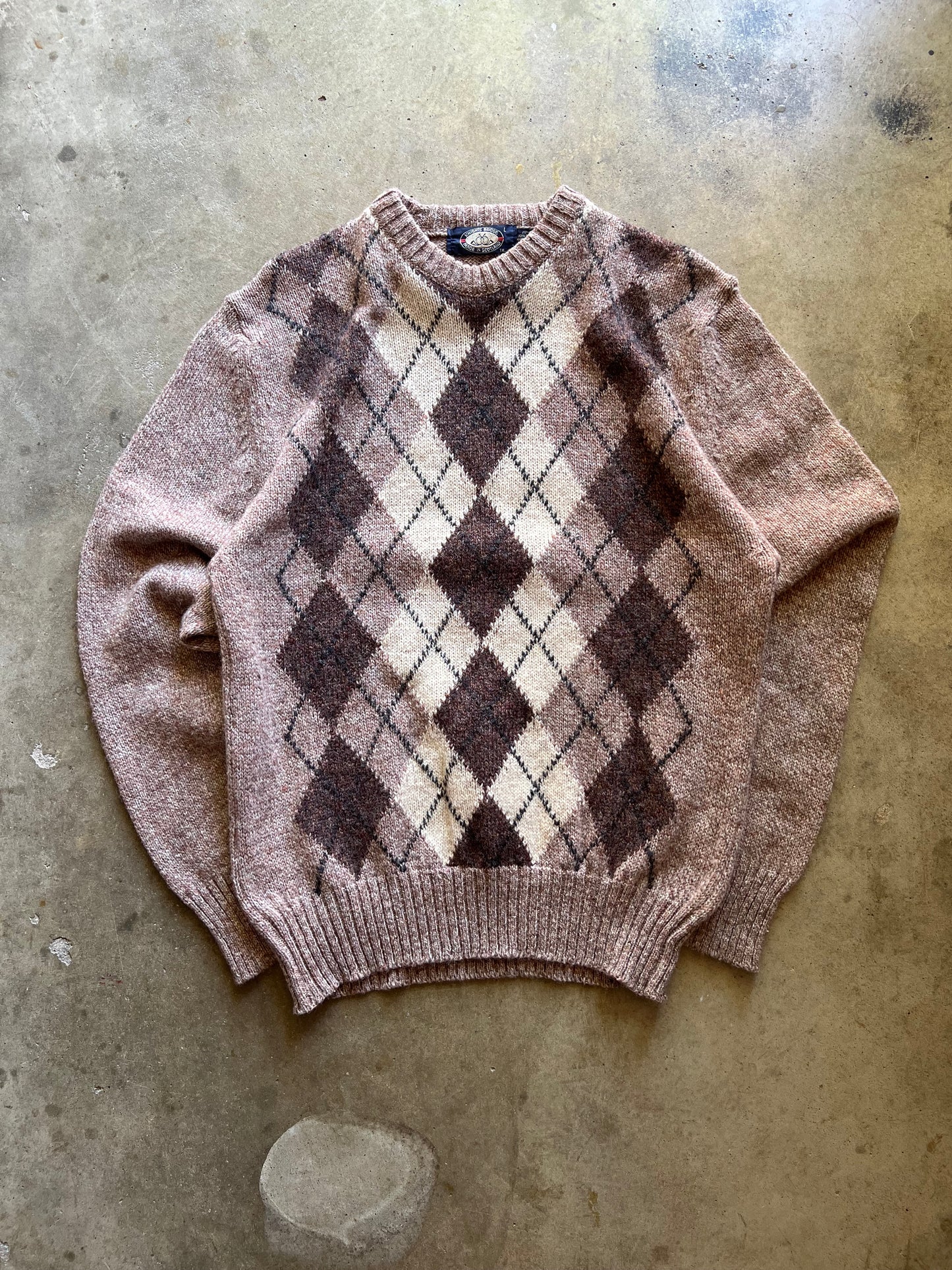 Brown Patterned Sweater - L