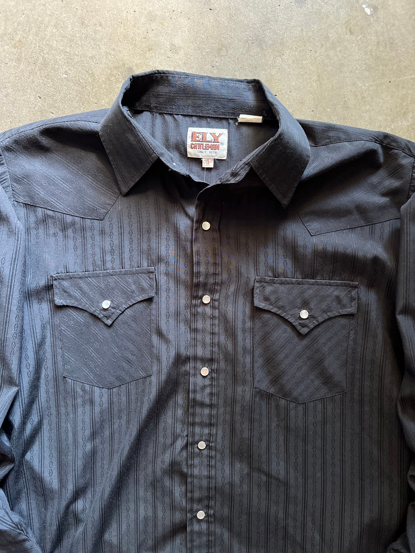 ELY Cattleman Black Western Flannel - L