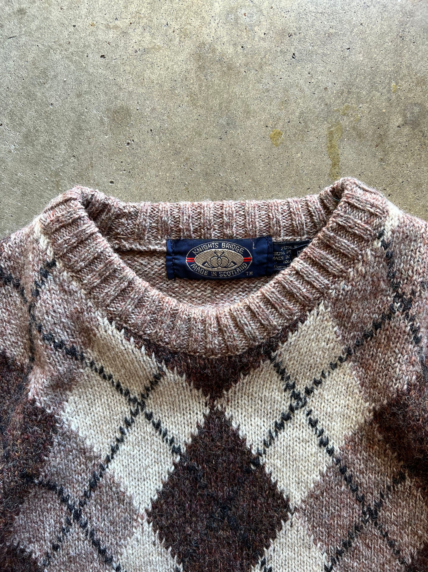 Brown Patterned Sweater - L