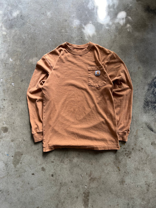 Carhartt Brown Pocket Long Sleeve Tee - S