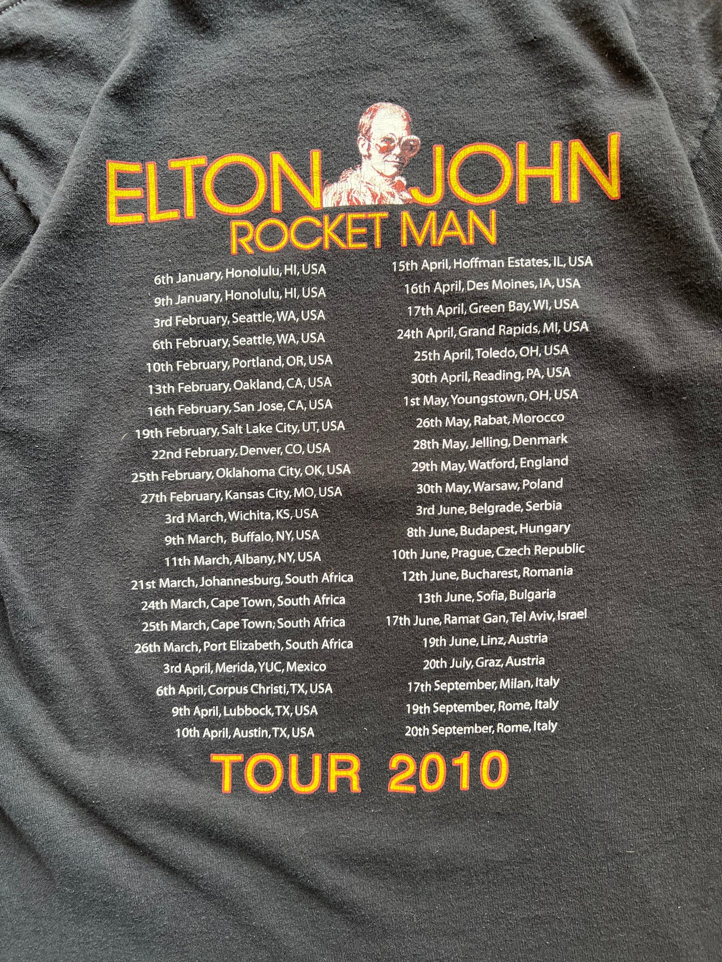 Elton John Tour 2010 Tee - M