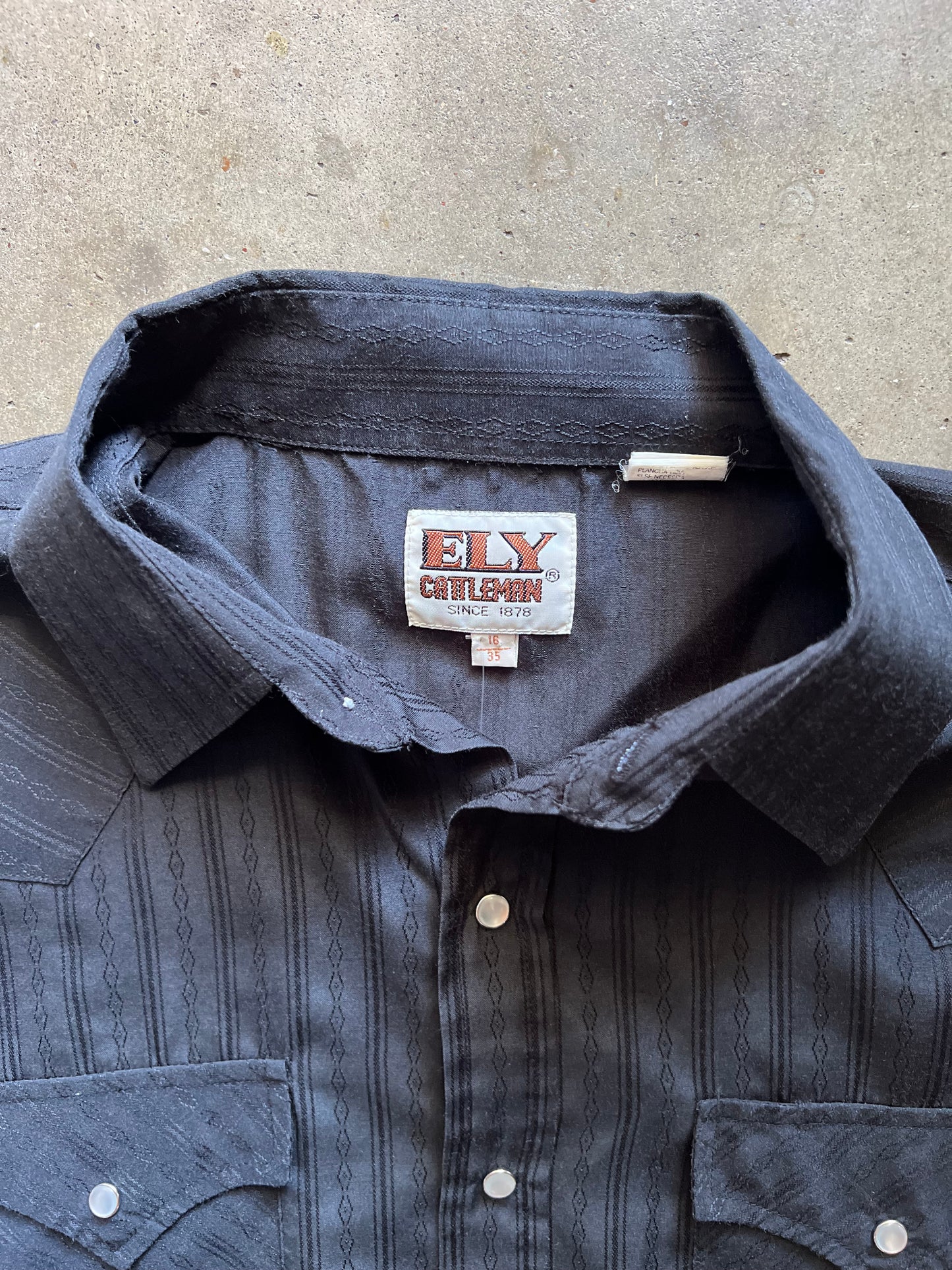 ELY Cattleman Black Western Flannel - L