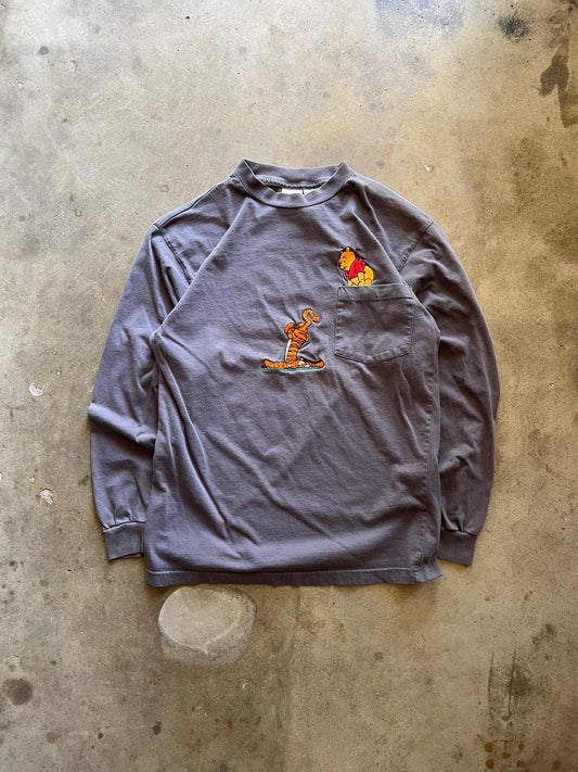 Winnie The Pooh And Tigger Embroidered Long Sleeve Tee - M