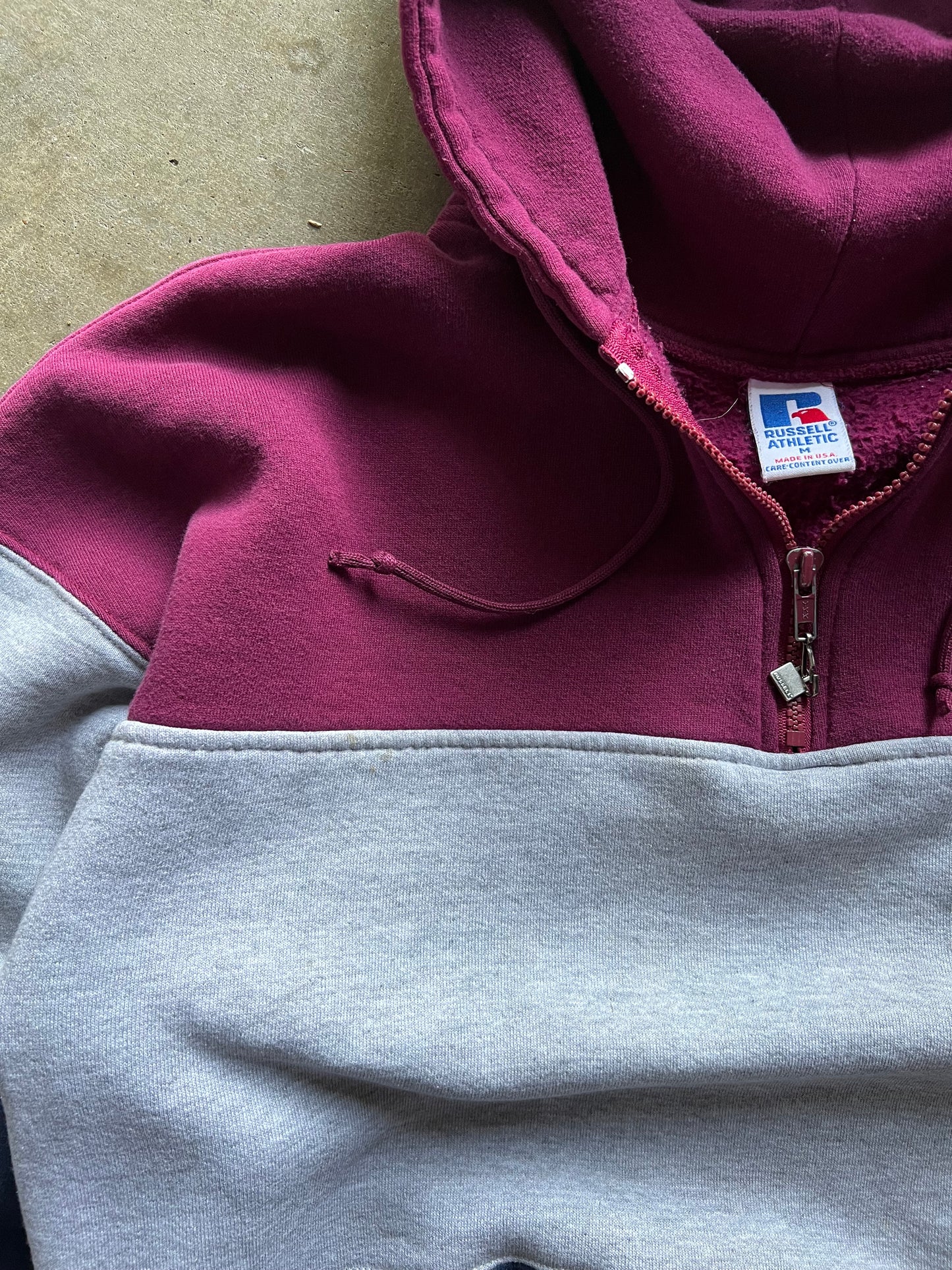 Russel Multicolored Quarter-Zip Hoodie - M