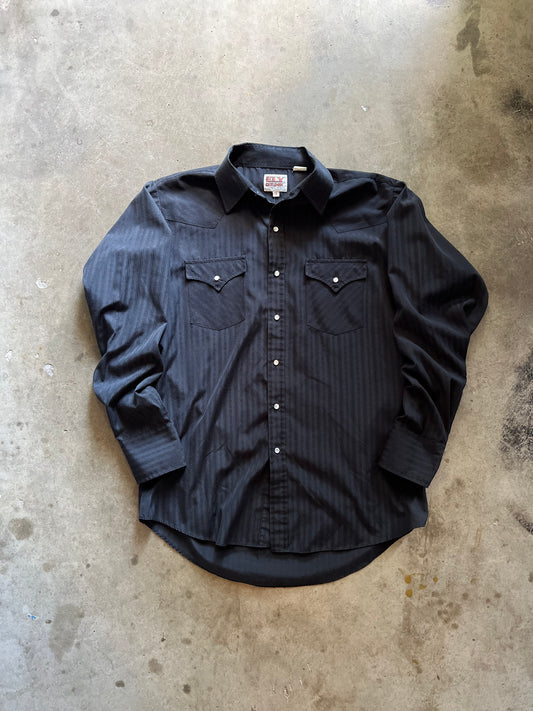 ELY Cattleman Black Western Flannel - L