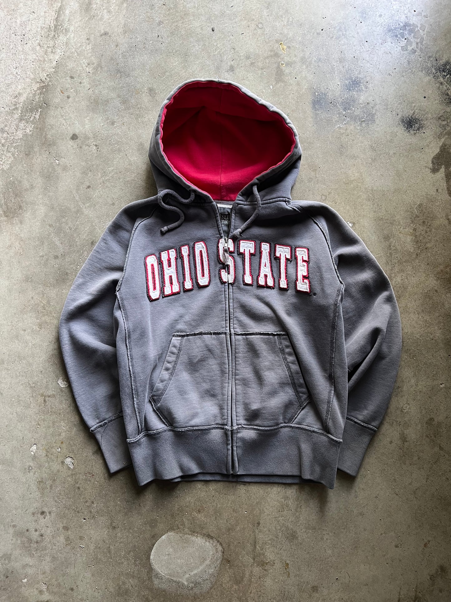 Ohio State Grey Full-Zip Hoodie - S