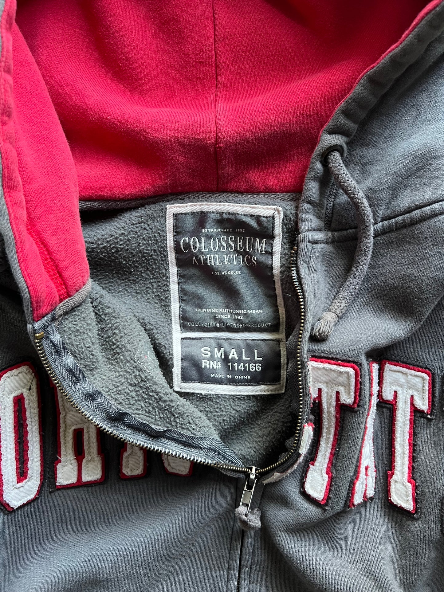 Ohio State Grey Full-Zip Hoodie - S