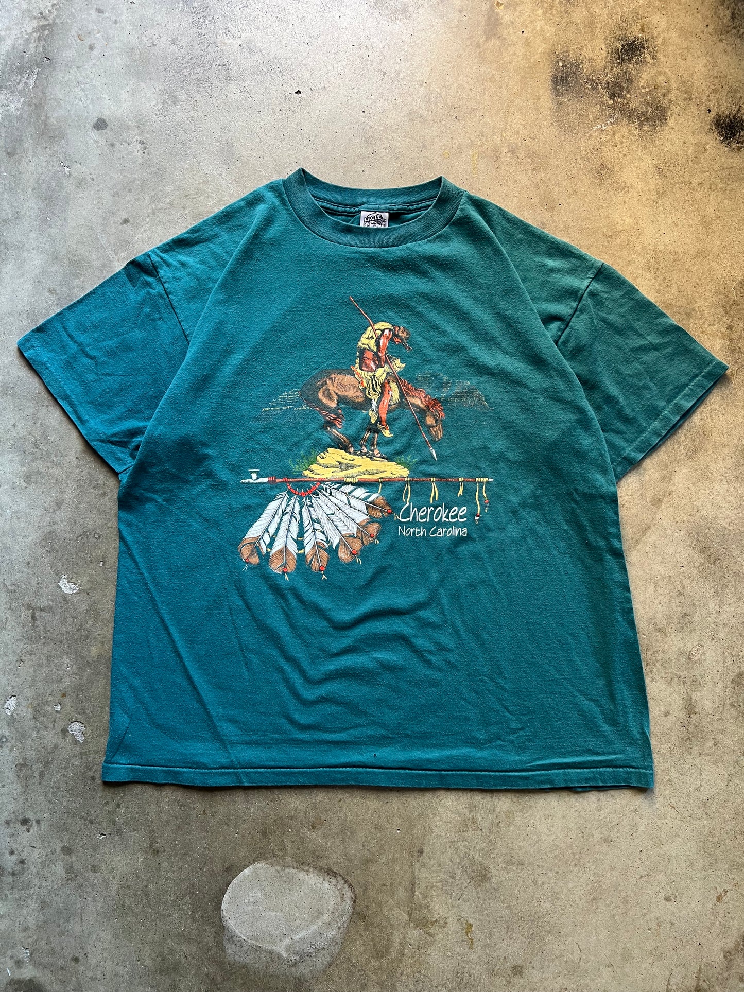 Cherokee North Caroline Turquoise Tee - L