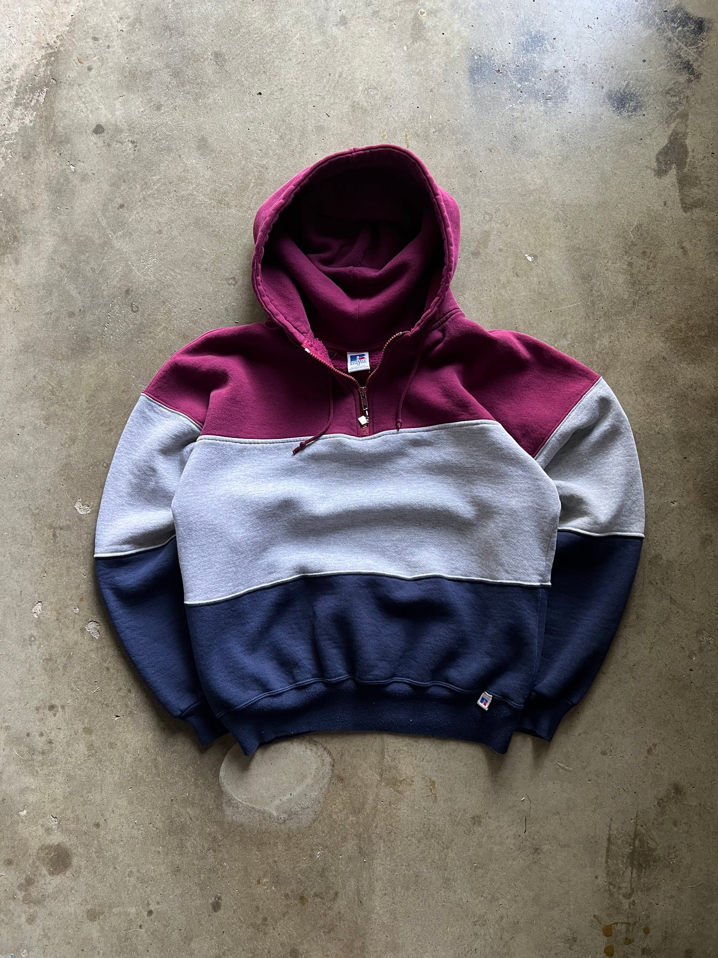 Russel Multicolored Quarter-Zip Hoodie - M