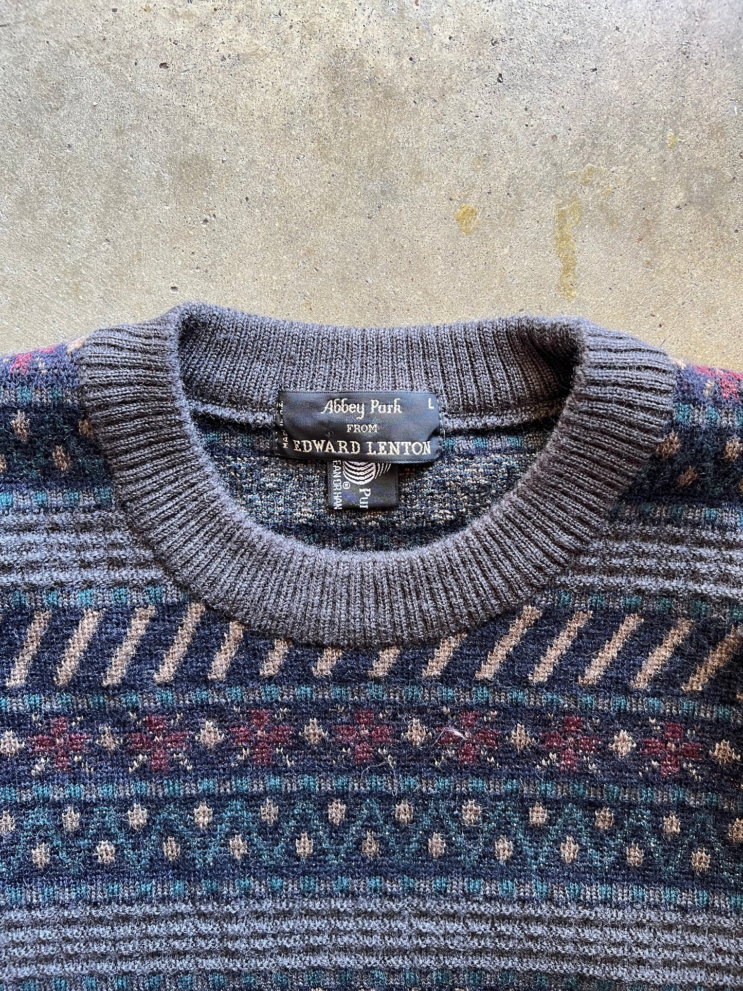 Grey/Blue Multicolored Sweater - L