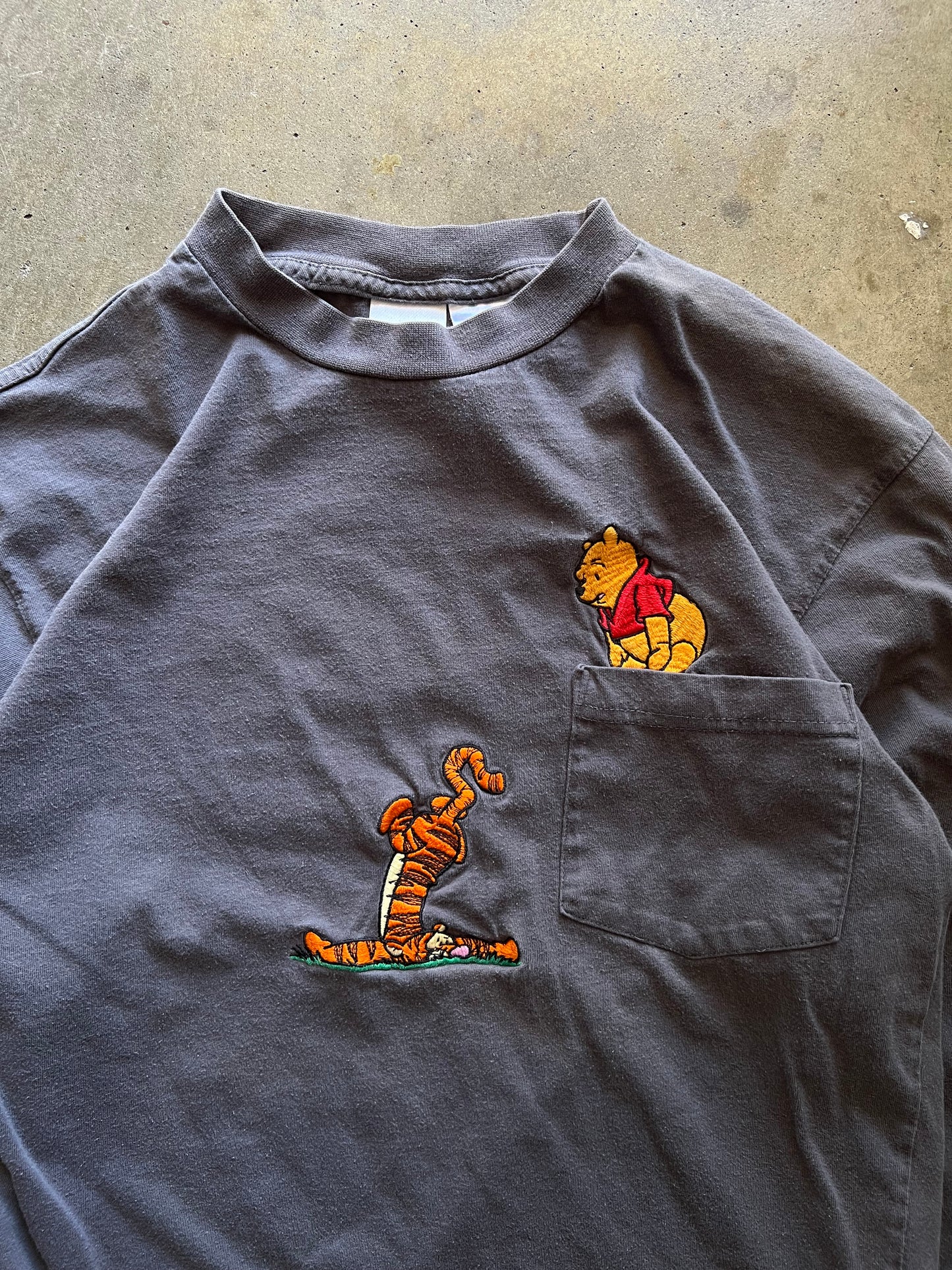 Winnie The Pooh And Tigger Embroidered Long Sleeve Tee - M