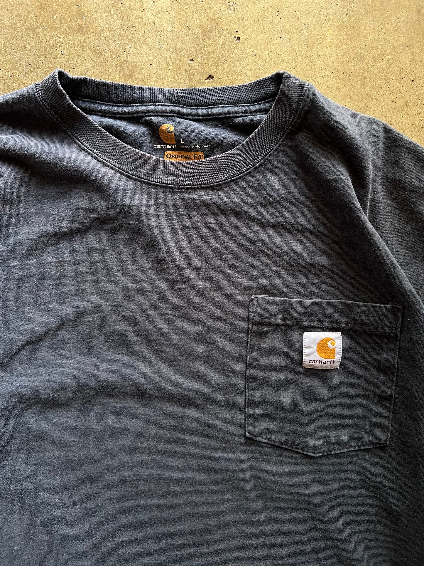 Carhartt Navy Blue Pocket Long Sleeve Tee - L