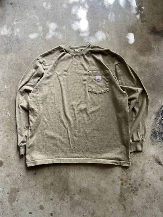 Carhartt Olive Green Pocket Long Sleeve Tee - L