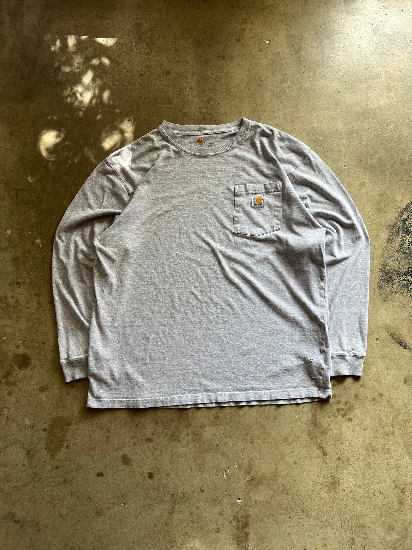 Carhartt Grey Pocket Long Sleeve Tee - L