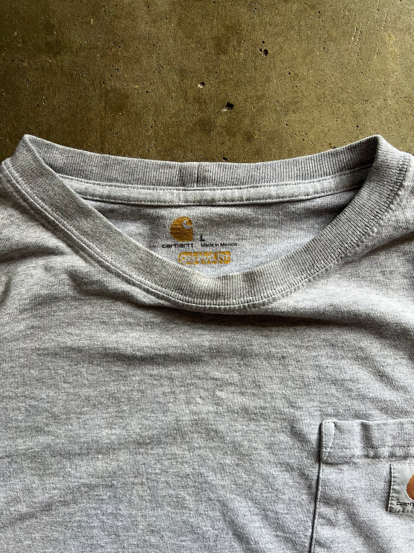 Carhartt Grey Pocket Long Sleeve Tee - L