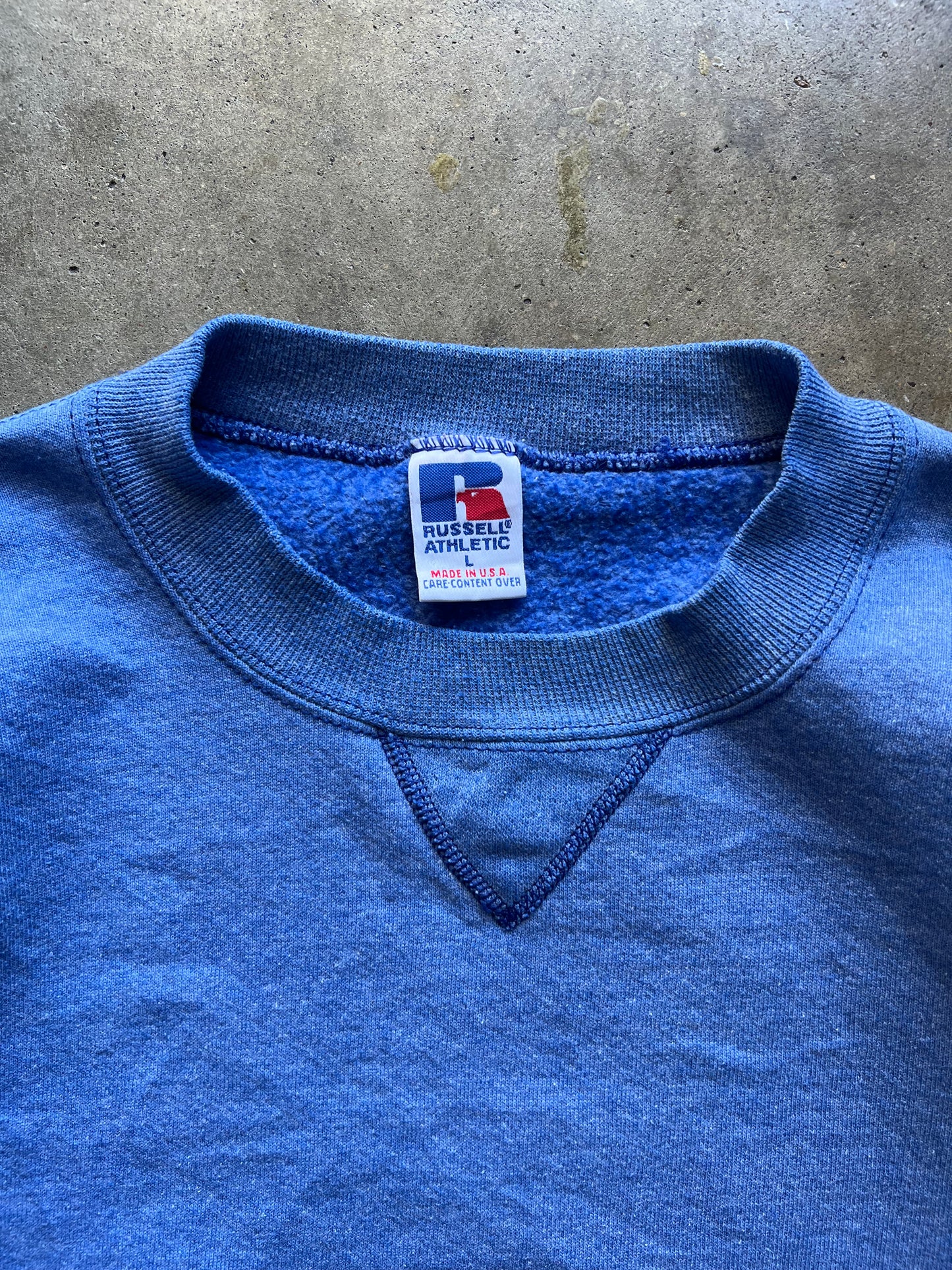 Russel Blue Blank Crewneck - L