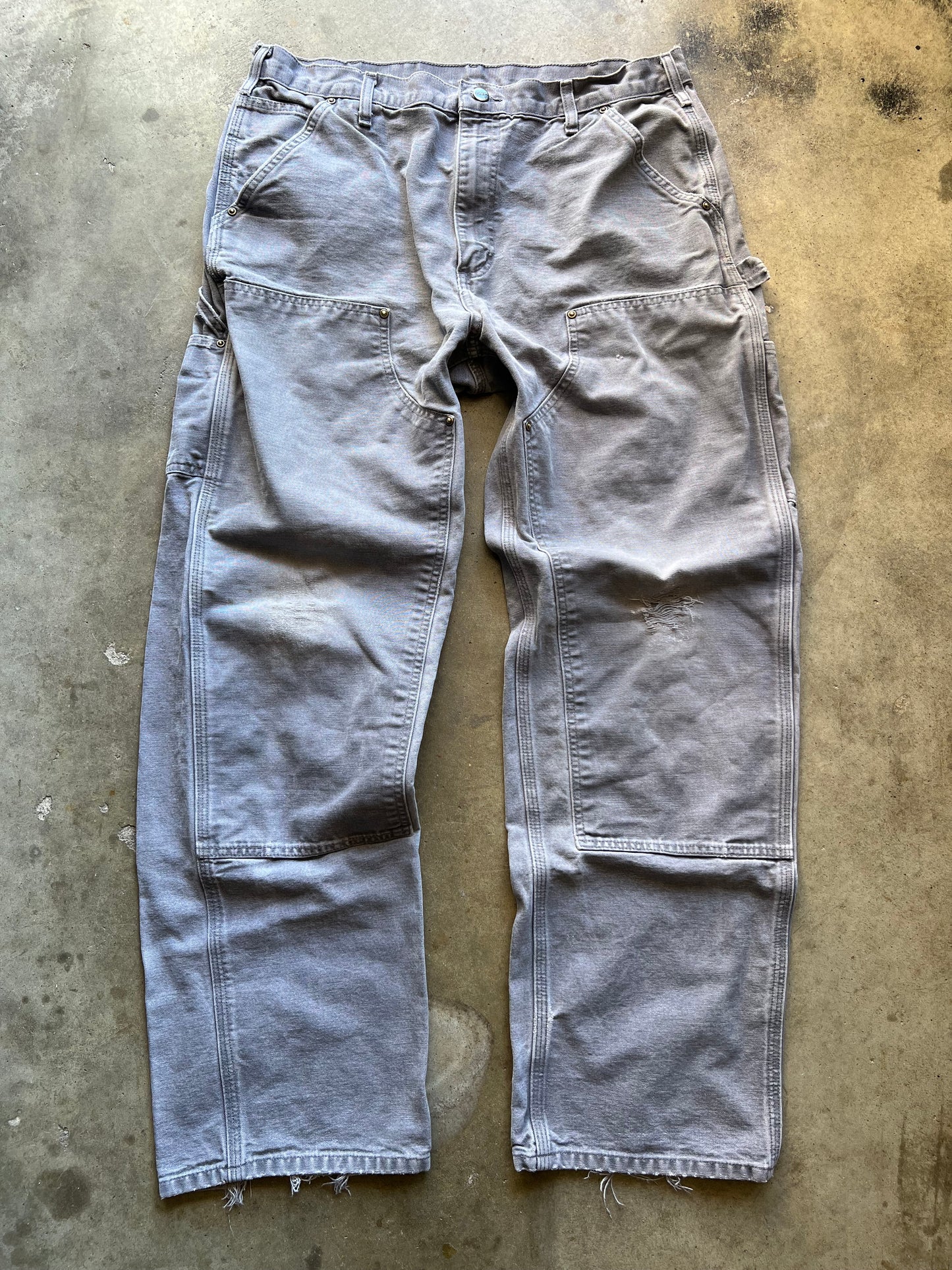 Carhartt Dungaree Fit Double Knees Grey Pants - 36x32