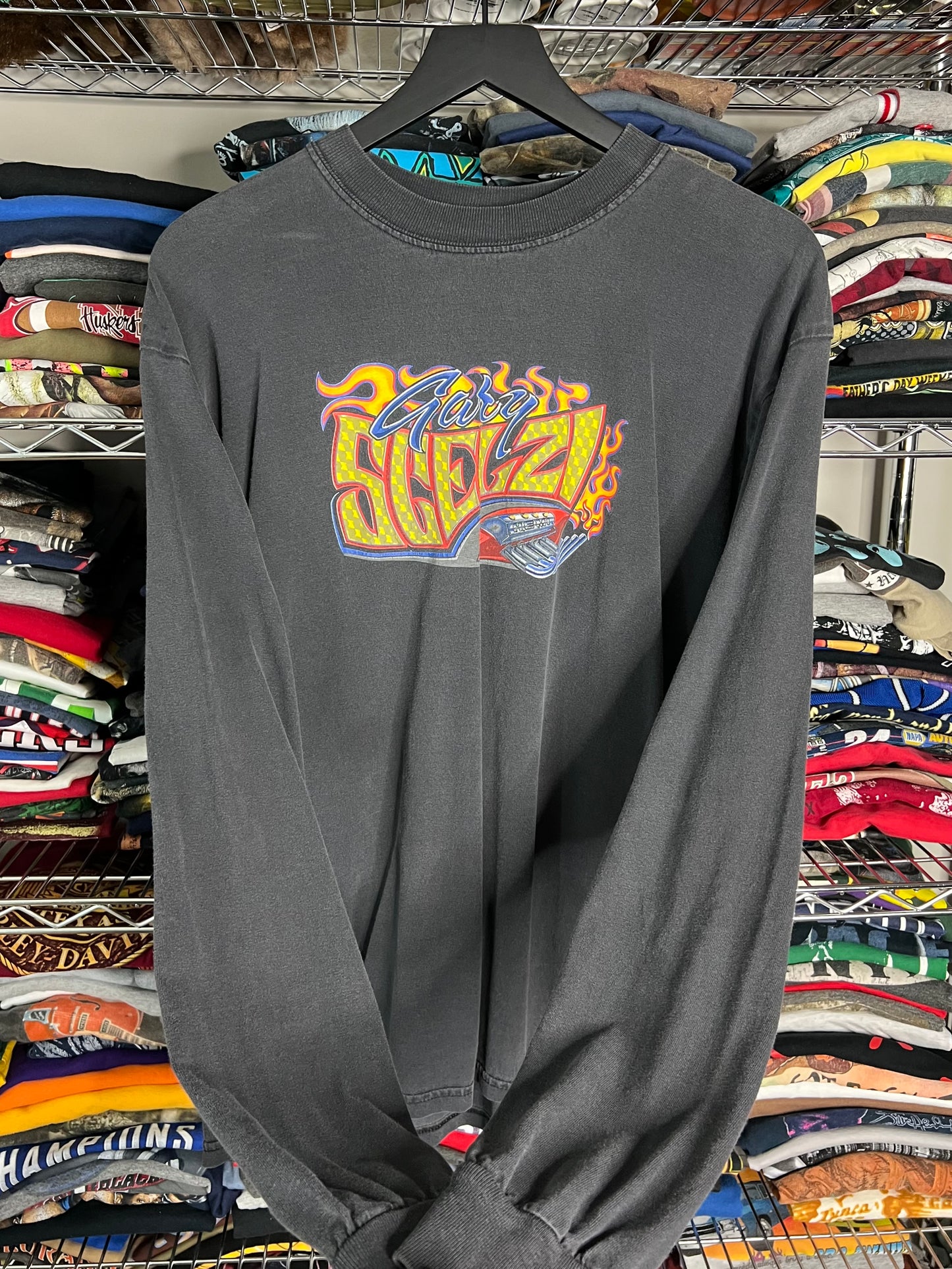 NASCAR Gary Scelzi Flame Shirt - L