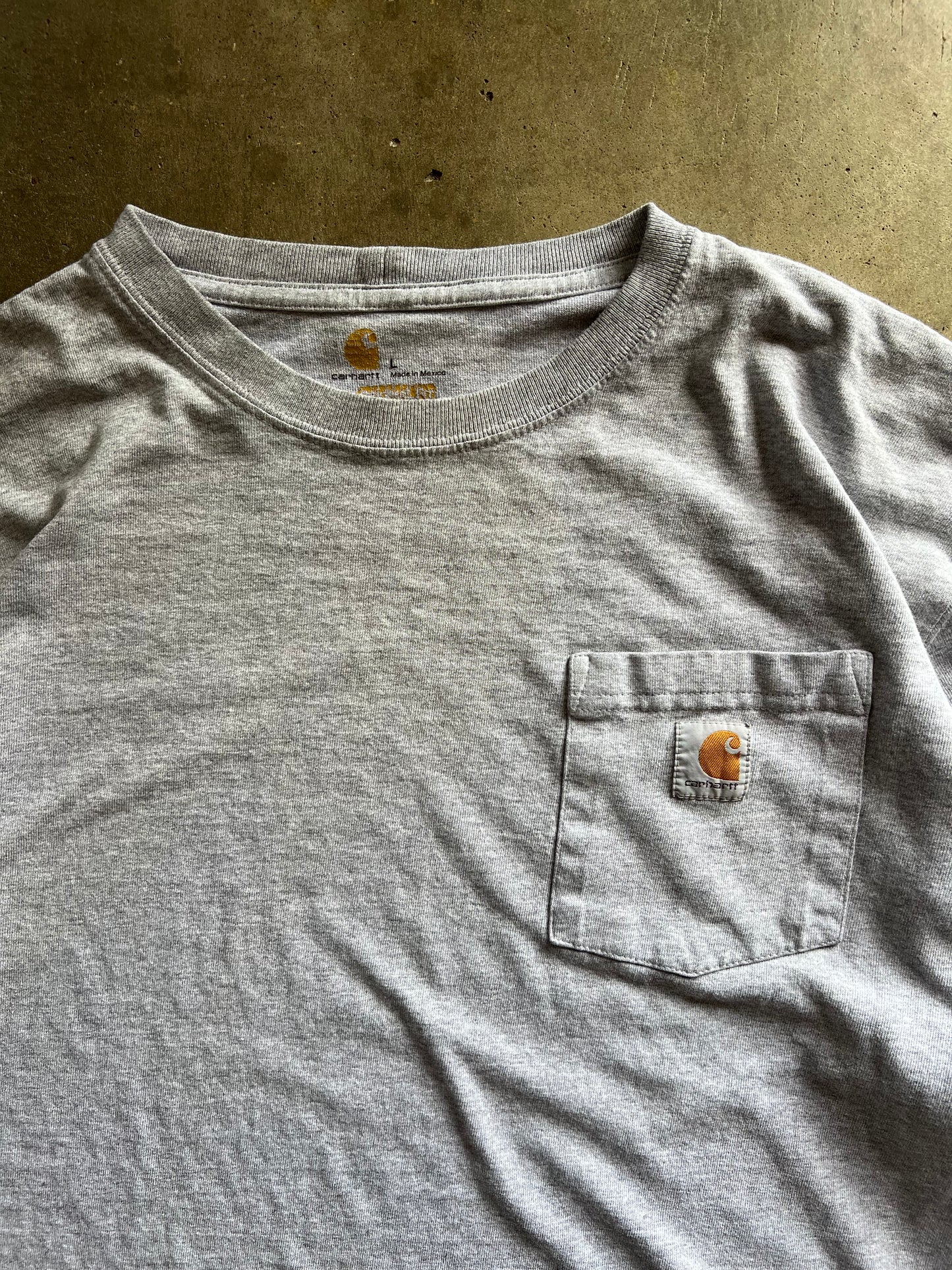 Carhartt Grey Pocket Long Sleeve Tee - L