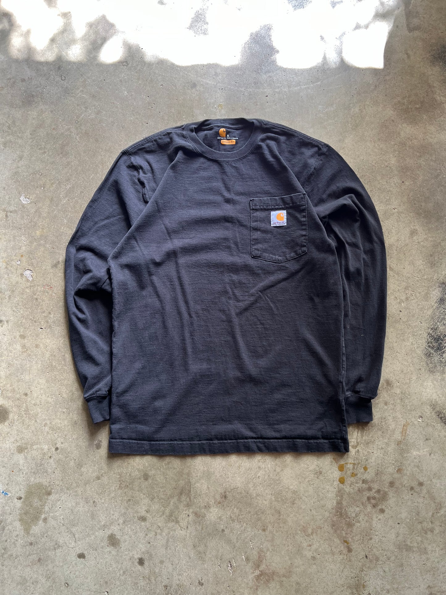 Carhartt Black Pocket Long Sleeve Tee - S