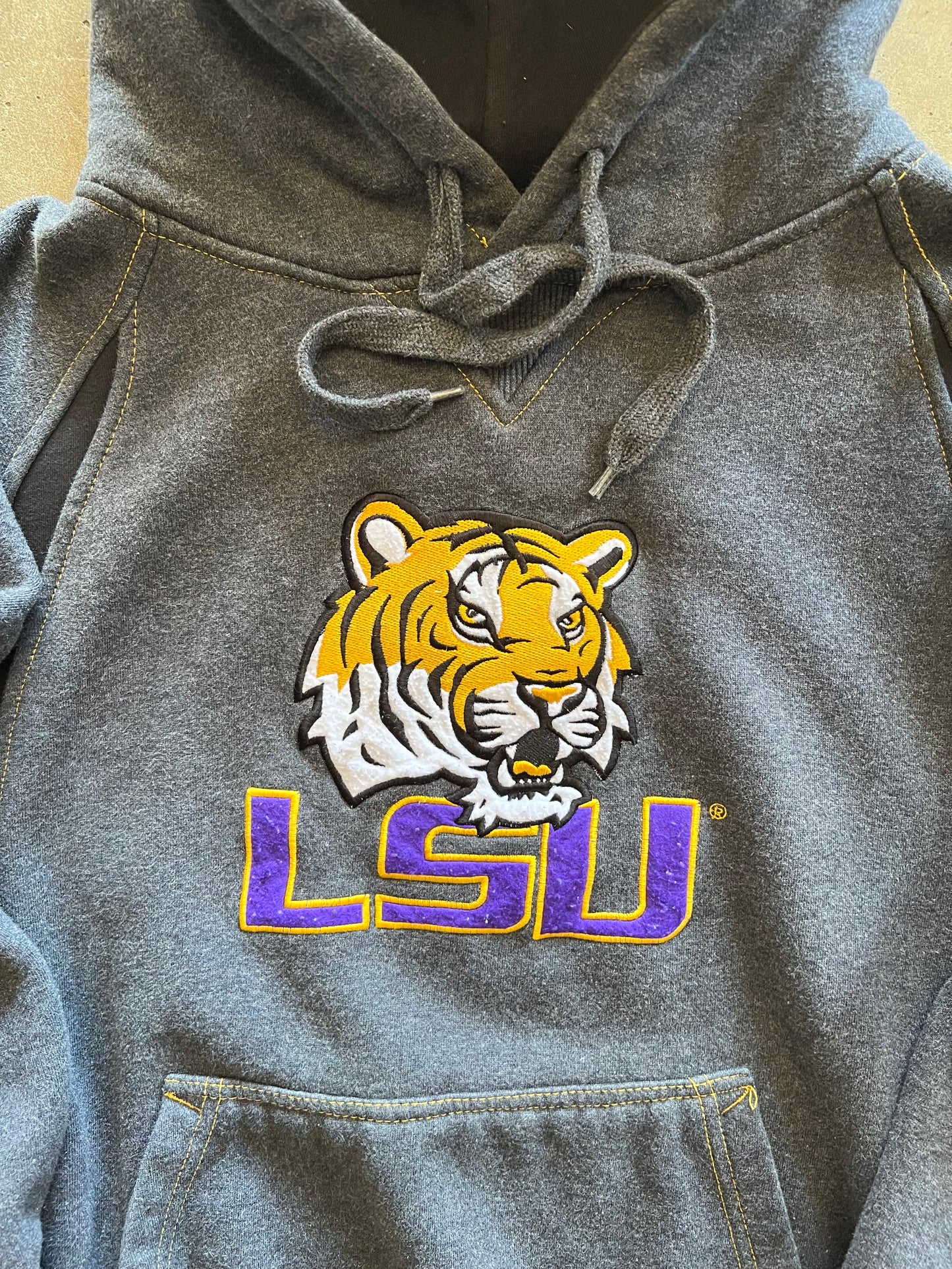 LSU Grey Hoodie - L