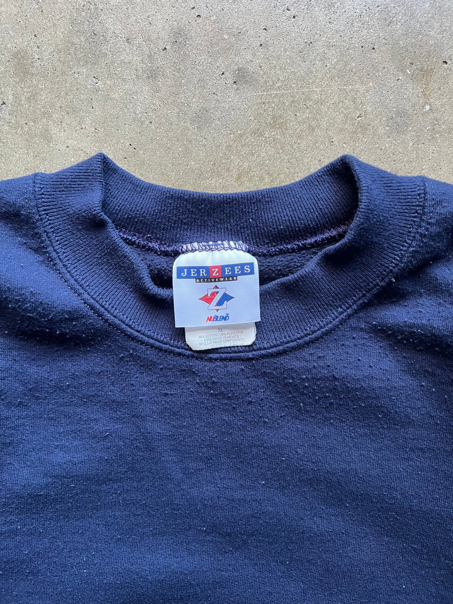 Blank Navy Blue Jerzees Crewneck